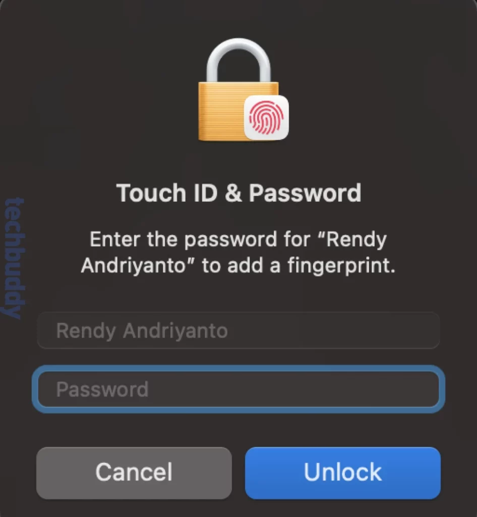 cara aktifkan touch id mac - langkah keempat