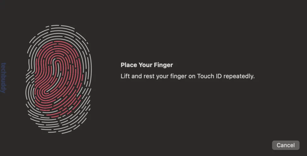 cara aktifkan touch id mac - langkah kelima